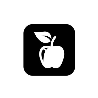 Herhangi bir amaç için izole edilmiş Apple meyve simgesi işaret vektör illüstrasyon şablonu