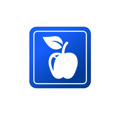 Herhangi bir amaç için izole edilmiş Apple meyve simgesi işaret vektör illüstrasyon şablonu