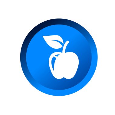 Herhangi bir amaç için izole edilmiş Apple meyve simgesi işaret vektör illüstrasyon şablonu