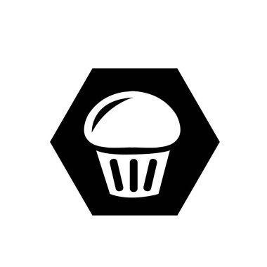 cupcake simgesi, kek sembolü işaret çizelgesi logo şablonu herhangi bir amaç için izole edildi