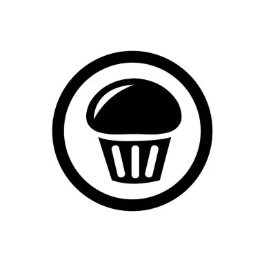 cupcake simgesi, kek sembolü işaret çizelgesi logo şablonu herhangi bir amaç için izole edildi