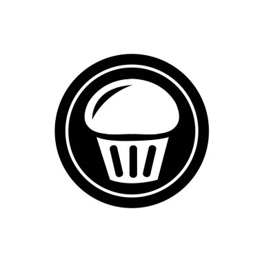cupcake simgesi, kek sembolü işaret çizelgesi logo şablonu herhangi bir amaç için izole edildi