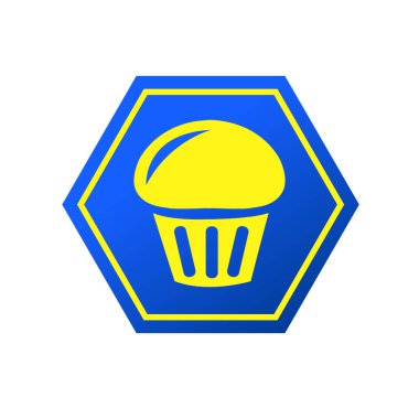 cupcake simgesi, kek sembolü işaret çizelgesi logo şablonu herhangi bir amaç için izole edildi