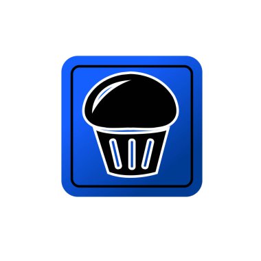 cupcake simgesi, kek sembolü işaret çizelgesi logo şablonu herhangi bir amaç için izole edildi