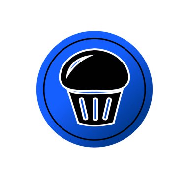 cupcake simgesi, kek sembolü işaret çizelgesi logo şablonu herhangi bir amaç için izole edildi