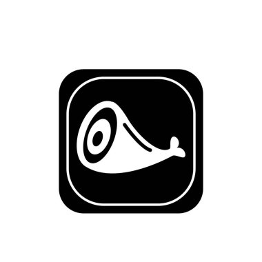 Sığır eti simgesi, domuz eti sembolü. Herhangi bir amaç için izole edilmiş vektör illüstrasyon şablonu.