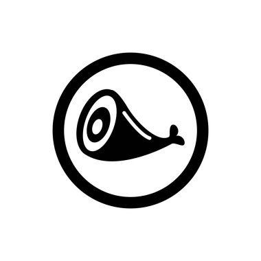 Sığır eti simgesi, domuz eti sembolü. Herhangi bir amaç için izole edilmiş vektör illüstrasyon şablonu.