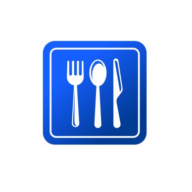 Çatal bıçak, çatal bıçak, çatal bıçak ya da çatal bıçak sembolü işaret sembolü logo şablonu herhangi bir amaç için izole edildi