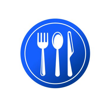 Çatal bıçak, çatal bıçak, çatal bıçak ya da çatal bıçak sembolü işaret sembolü logo şablonu herhangi bir amaç için izole edildi