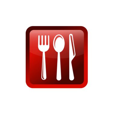 Çatal bıçak, çatal bıçak, çatal bıçak ya da çatal bıçak sembolü işaret sembolü logo şablonu herhangi bir amaç için izole edildi