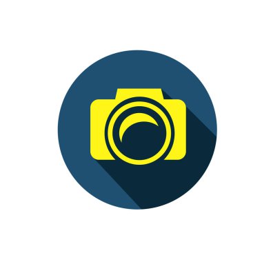 Herhangi bir amaç için izole edilmiş dijital kamera simgesi işaret vektör illüstrasyon logo şablonu