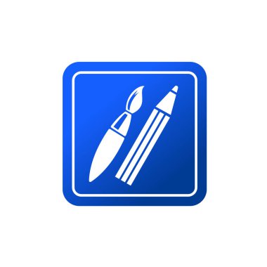 boya fırçası ve kalem simgesi, boya ekipmanı sembolü vektör illüstrasyon logo şablonu herhangi bir amaç için izole edildi