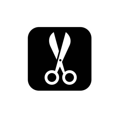 Scissor flat icon symbol sign vector Isolated template for any purpose.
