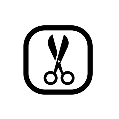 Scissor flat icon symbol sign vector Isolated template for any purpose.