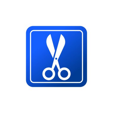 Scissor flat icon symbol sign vector Isolated template for any purpose.