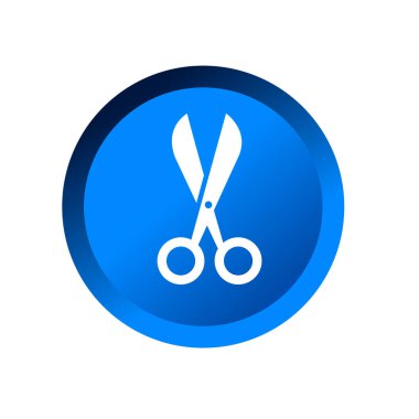 Scissor flat icon symbol sign vector Isolated template for any purpose.