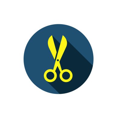 Scissor flat icon symbol sign vector Isolated template for any purpose.