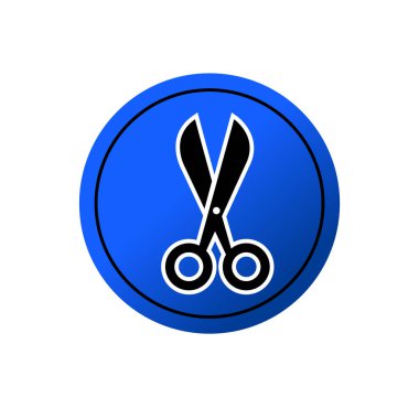 Scissor flat icon symbol sign vector Isolated template for any purpose.