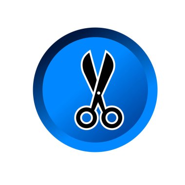 Scissor flat icon symbol sign vector Isolated template for any purpose.