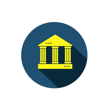 Public building flat icon vector illustration symbol Isolated template. Courthouse or bank building icon vector illustration logo template Isolated for any purpose.