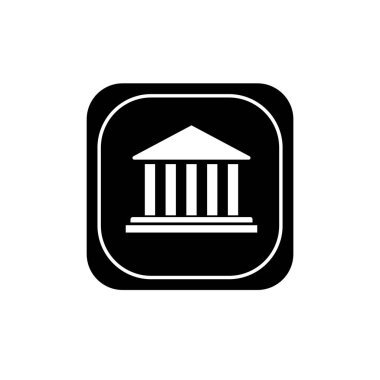 Public building flat icon vector illustration symbol Isolated template. Courthouse or bank building icon vector illustration logo template Isolated for any purpose.