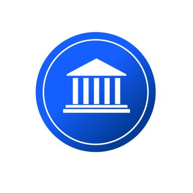 Public building flat icon vector illustration symbol Isolated template. Courthouse or bank building icon vector illustration logo template Isolated for any purpose.