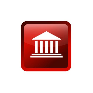 Public building flat icon vector illustration symbol Isolated template. Courthouse or bank building icon vector illustration logo template Isolated for any purpose.