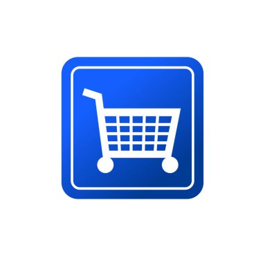 Alışveriş arabası düz ikon vektör çizim sembolü izole şablon. Alışveriş simgesi vektör illüstrasyon logo şablonu herhangi bir amaç için izole edildi.