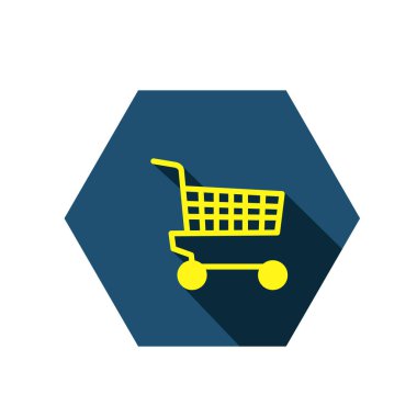 Shopping cart flat icon vector illustration symbol Isolated template. Shopping trolley icon vector illustration logo template Isolated for any purpose.