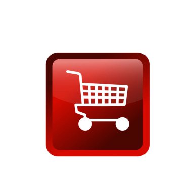 Alışveriş arabası düz ikon vektör çizim sembolü izole şablon. Alışveriş simgesi vektör illüstrasyon logo şablonu herhangi bir amaç için izole edildi.