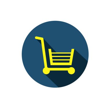 Shopping cart flat icon vector illustration symbol Isolated template. Shopping trolley icon vector illustration logo template Isolated for any purpose.