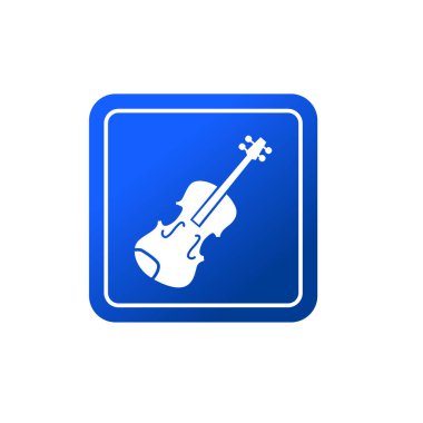 Keman yassı ikon vektör çizim sembolü izole şablon. Keman simgesi illüstrasyon logo şablonu herhangi bir amaç için izole edildi.