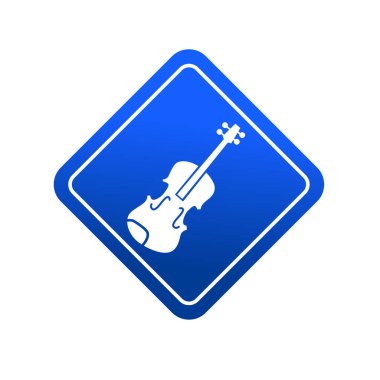 Keman yassı ikon vektör çizim sembolü izole şablon. Keman simgesi illüstrasyon logo şablonu herhangi bir amaç için izole edildi.