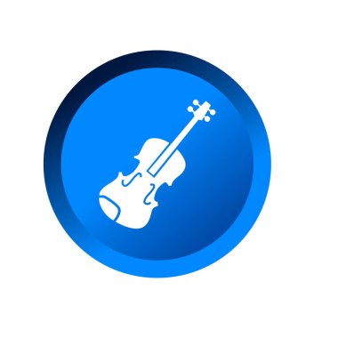 Keman yassı ikon vektör çizim sembolü izole şablon. Keman simgesi illüstrasyon logo şablonu herhangi bir amaç için izole edildi.