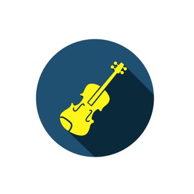 Keman yassı ikon vektör çizim sembolü izole şablon. Keman simgesi illüstrasyon logo şablonu herhangi bir amaç için izole edildi.