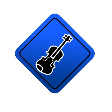 Keman yassı ikon vektör çizim sembolü izole şablon. Keman simgesi illüstrasyon logo şablonu herhangi bir amaç için izole edildi.