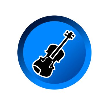 Keman yassı ikon vektör çizim sembolü izole şablon. Keman simgesi illüstrasyon logo şablonu herhangi bir amaç için izole edildi.