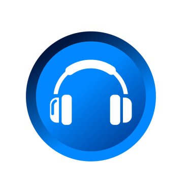 Kulaklık yassı ikon vektör illüstrasyon sembolü izole şablon. Herhangi bir amaç için izole edilmiş kulaklık simgesi vektör çizim logo şablonu.