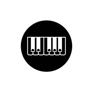 Piyano tuşları düz ikon vektör illüstrasyon sembolü izole şablon. Klavye tuşları simge vektör çizim logo şablonu herhangi bir amaç için izole edildi.