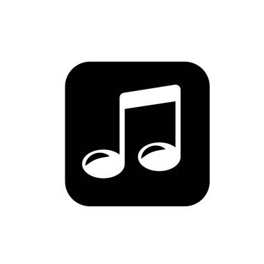 müzik notaları düz simge vektör çizim sembolü izole şablon. Müzik notaları simge vektör çizim logo şablonu herhangi bir amaç için izole.