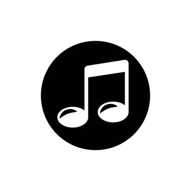 müzik notaları düz simge vektör çizim sembolü izole şablon. Müzik notaları simge vektör çizim logo şablonu herhangi bir amaç için izole.