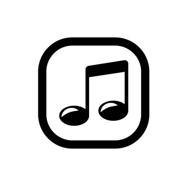 müzik notaları düz simge vektör çizim sembolü izole şablon. Müzik notaları simge vektör çizim logo şablonu herhangi bir amaç için izole.