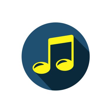 müzik notaları düz simge vektör çizim sembolü izole şablon. Müzik notaları simge vektör çizim logo şablonu herhangi bir amaç için izole.