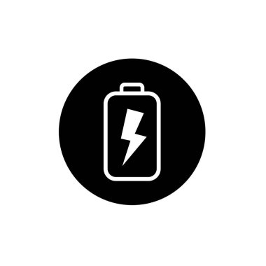 Batarya ve şimşek shymbol. Pil güç logosu. 