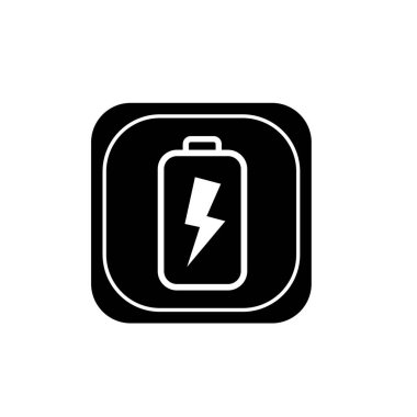 Batarya ve şimşek shymbol. Pil güç logosu. 