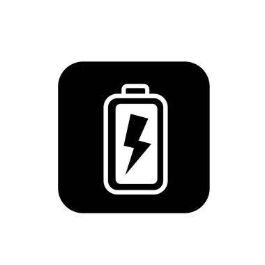 Batarya ve şimşek shymbol. Pil güç logosu. 