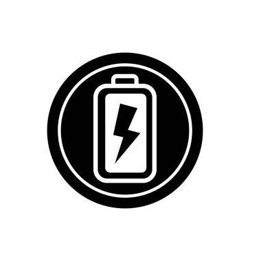 Batarya ve şimşek shymbol. Pil güç logosu. 