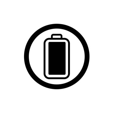 Tam şarjlı pil sembolü. Tam güç batarya logosu.