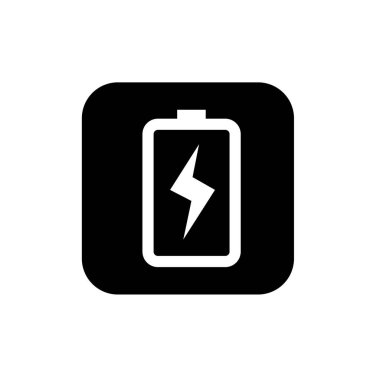 Batarya ve şimşek shymbol. Pil güç logosu. 