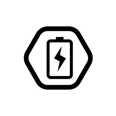 Batarya ve şimşek shymbol. Pil güç logosu. 